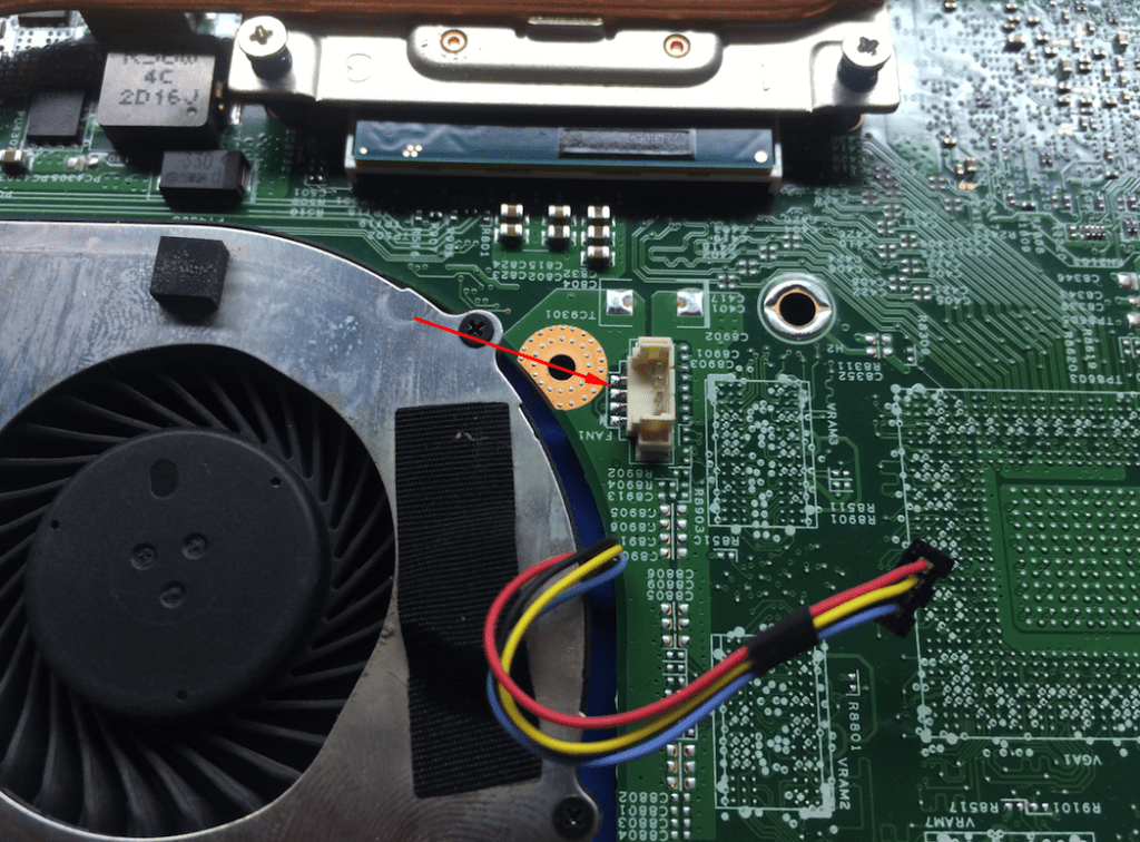 Разъем подключения кулера системы охлаждения ноутбука Lenovo B590